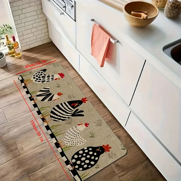 "1pc cartoon chicken kitchen carpet"