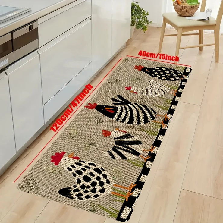 "1pc cartoon chicken kitchen carpet"